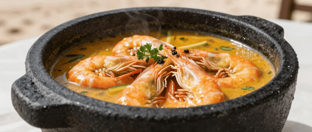 bobo de camarao na panela de pedra