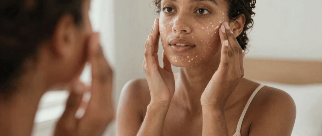 Hand holding a bottle of centella hyalu-cica brightening toner