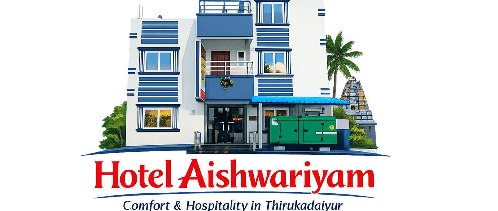 Official logo of Hotel Aishwariyam Thirukadaiyur