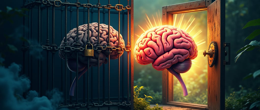 Essa imagem representa quando a pessoa domina sua mente ou deixa ser dominado por ela