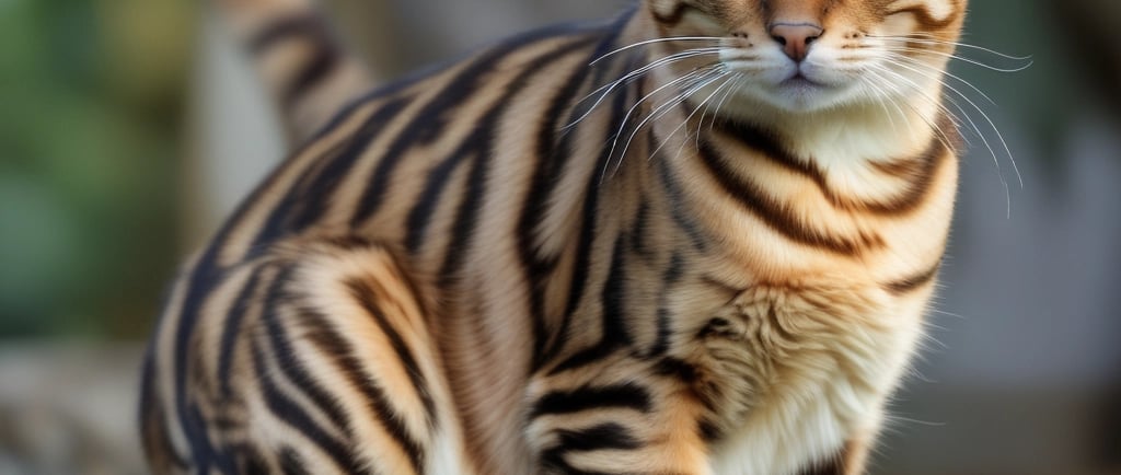 brown and white cat in tilt shift lens