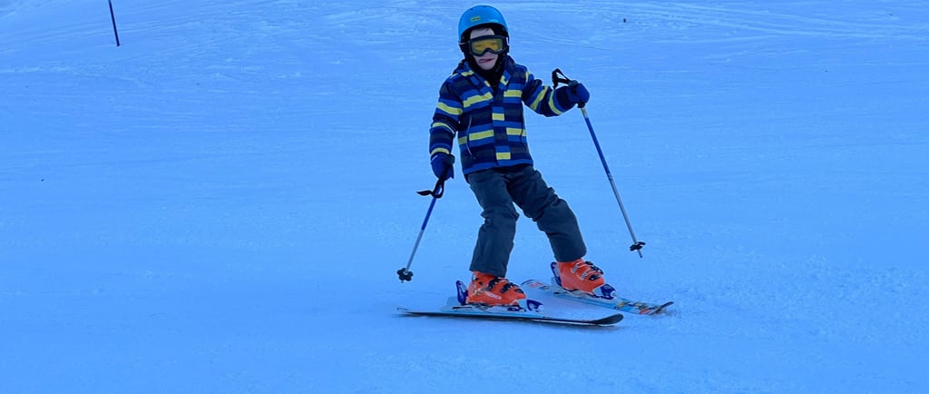 child beginner skiing in la thuile italy
