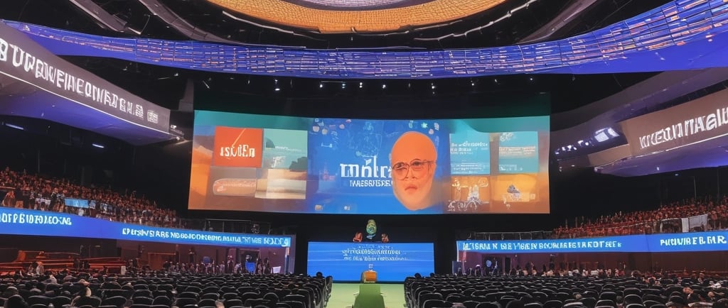 a flag with a blue and red design