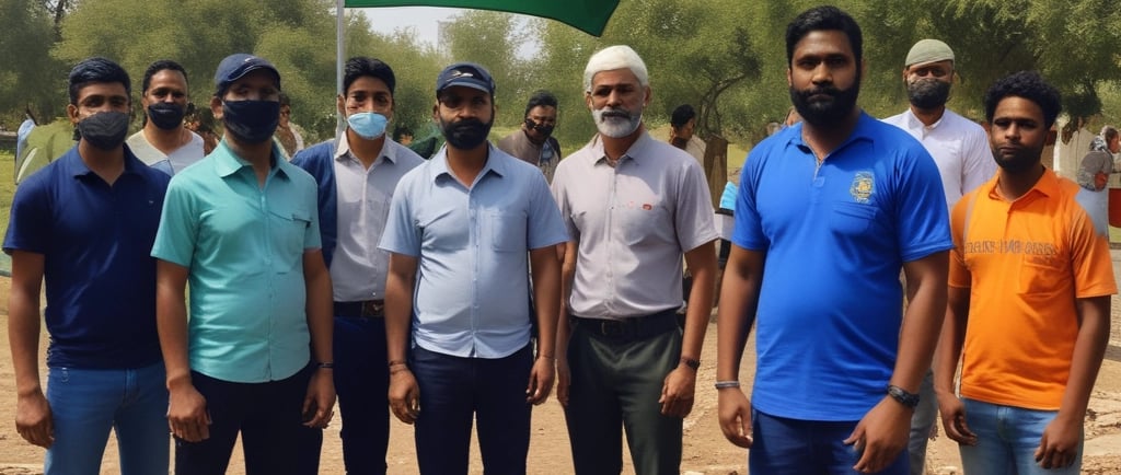 A blurry photo of a man riding a scooter