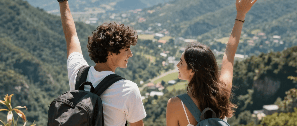 the word travel spelled with scrabbles on a wooden table