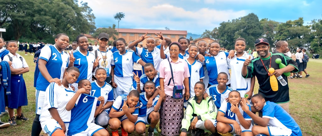 Les joueuses du lycée Wima après leur victoire contre le lycée Cirezi, le 20 Janvier 2026