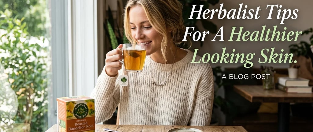 Woman drinking traditional medicinals' herbal tea.