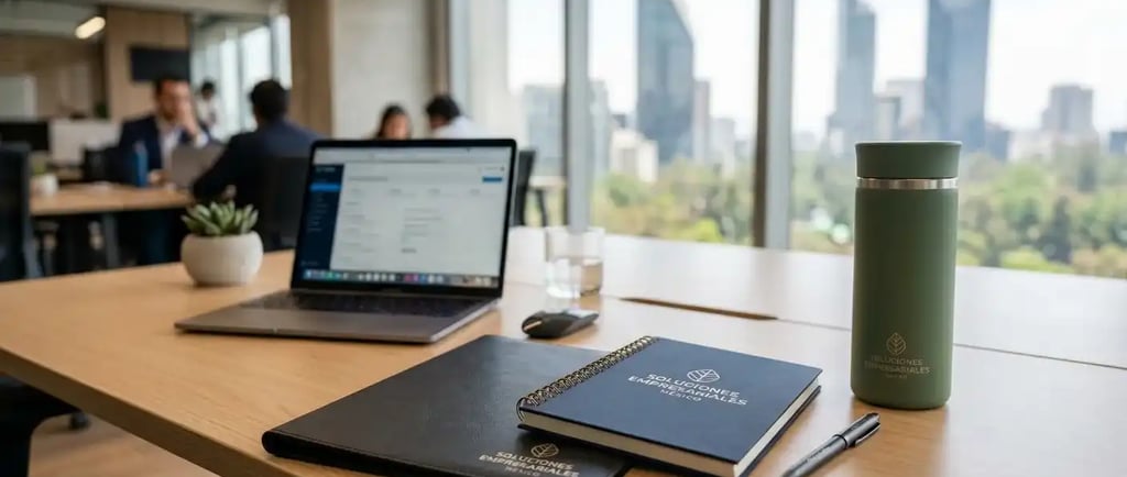 kit empresarial promocional en Toluca con libreta termo y pluma personalizados