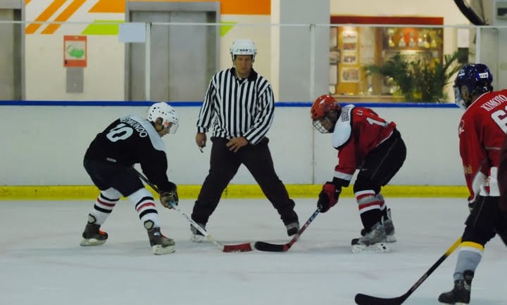James Kodrowski a volunteer referee during the Singapore Ice Hockey Association's formative years