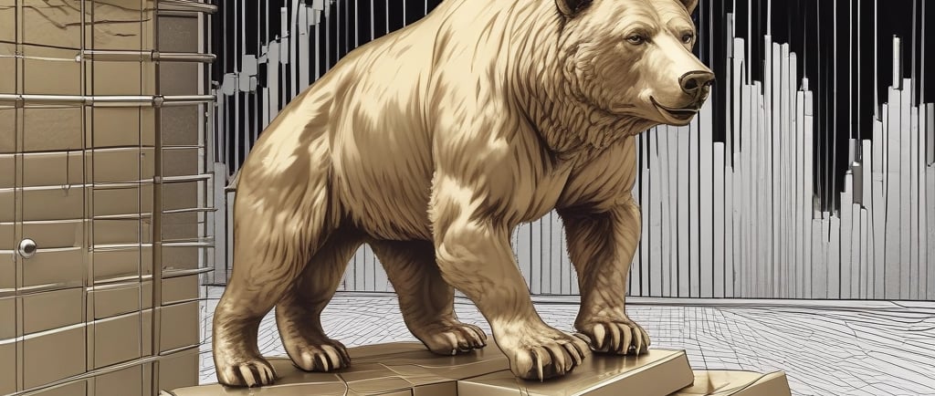 A serene workspace with a minimalist black and gold theme, featuring a laptop, a gold pen, and a subtle sacred geometry pattern in the background.