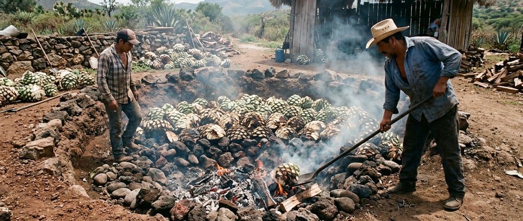 Roasting Agave Hearts