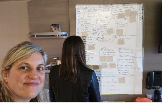 Founder staring at the user journey map of their soon to be SaaS MVP