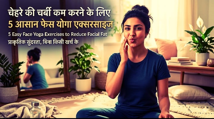 चेहरे की चर्बी कम करने के लिए 5 आसान फेस योगा एक्सरसाइज