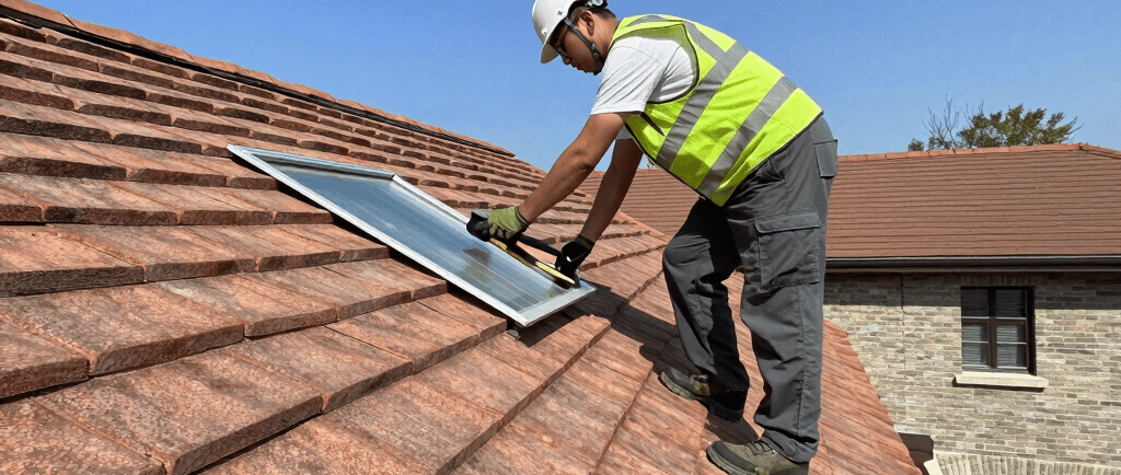 a very tall building with a sky background