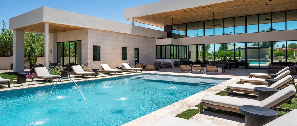 Luxury Scottsdale golf vacation rental with a private resort-style pool and spacious outdoor patio.