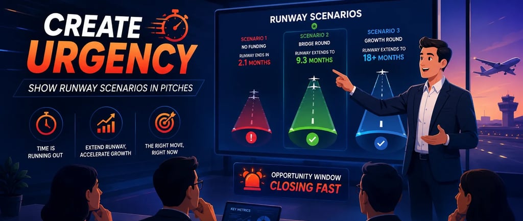 Create Urgency: Show Runway Scenarios in Pitches