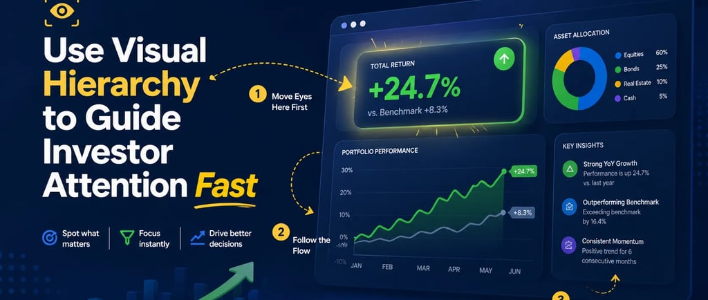 Use Visual Hierarchy to Guide Investor Attention Fast