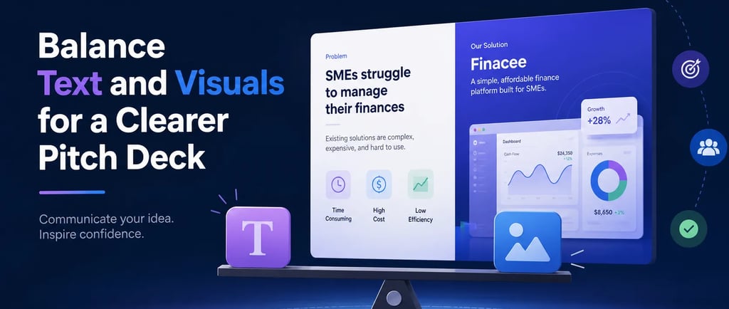 Balance Text and Visuals for a Clearer Pitch Deck