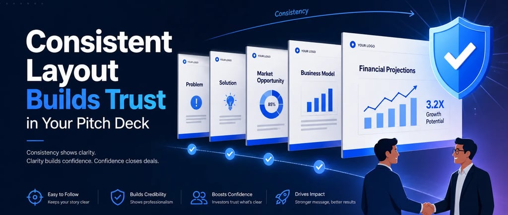 Consistent Layout Builds Trust in Your Pitch Deck