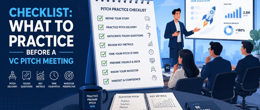 Checklist What to Practice Before a VC Pitch Meeting