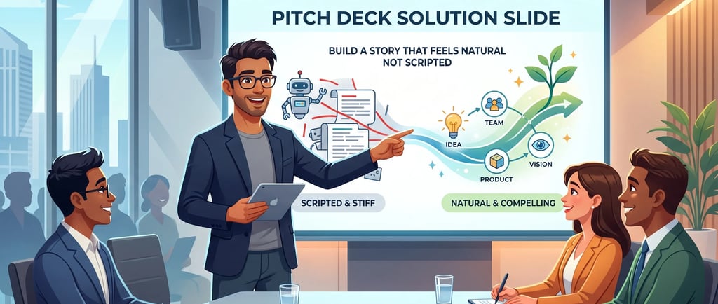 Pitch Deck Solution Slide: Build a Story That Feels Natural Not Scripted