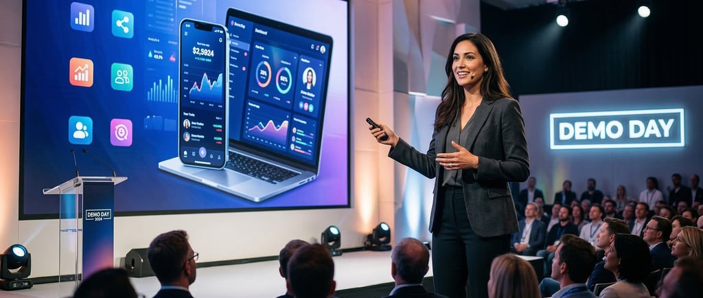 Demo Day Pitch Deck: No Text Format for Product Demos