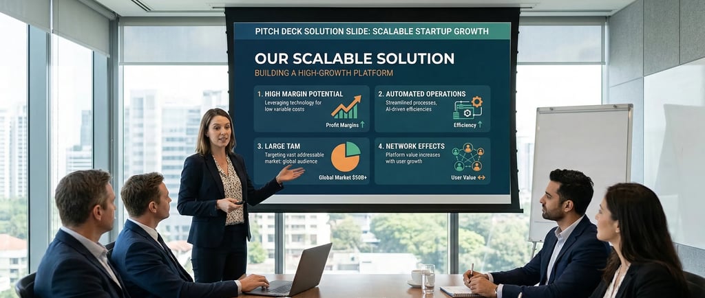 Pitch Deck Solution Slide: Presenting a Scalable Startup