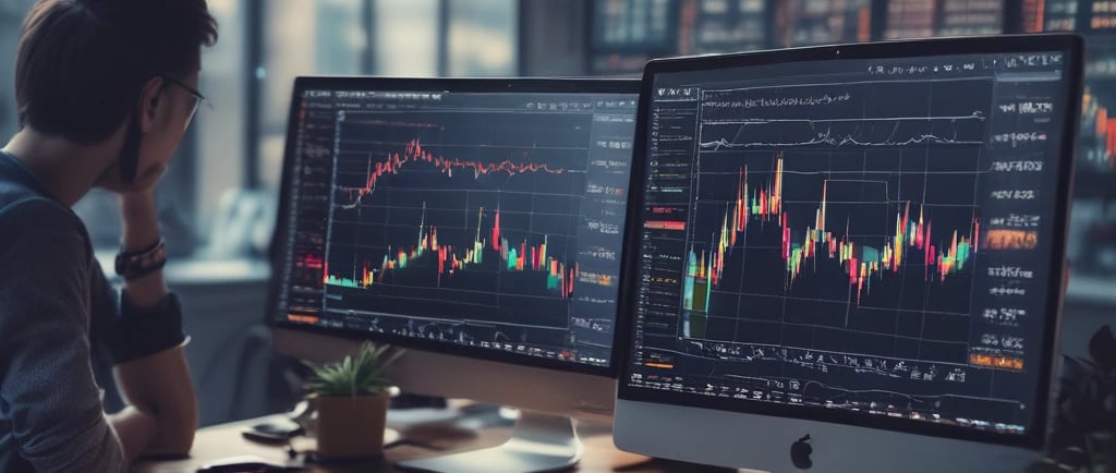 A crisp candlestick chart with highlighted liquidity zones in subtle green and black tones, conveying market structure shifts.