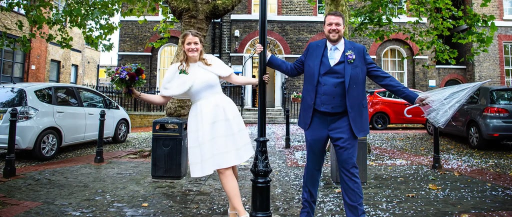 Newly weds outside Southwark Regsitry Office