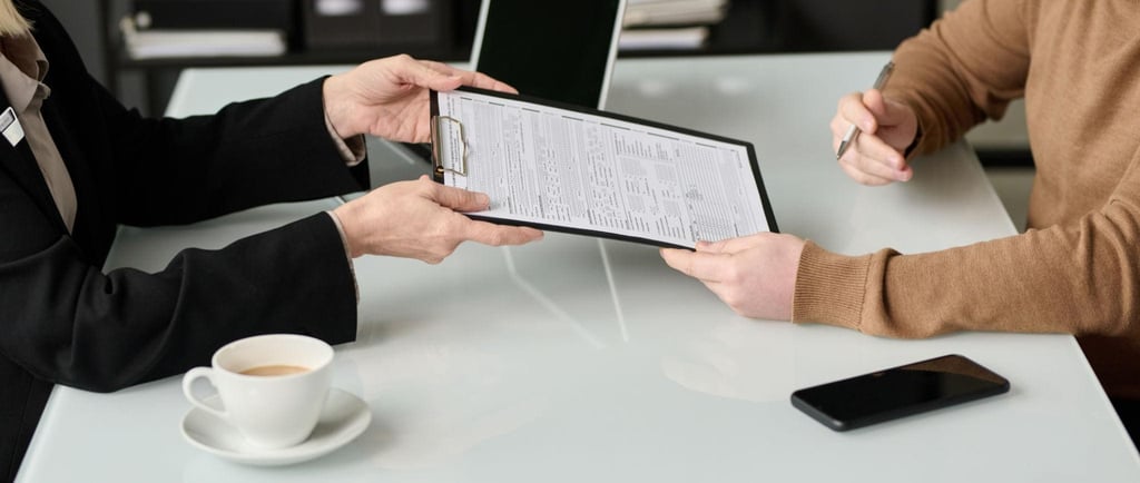 Two people sit at a table
