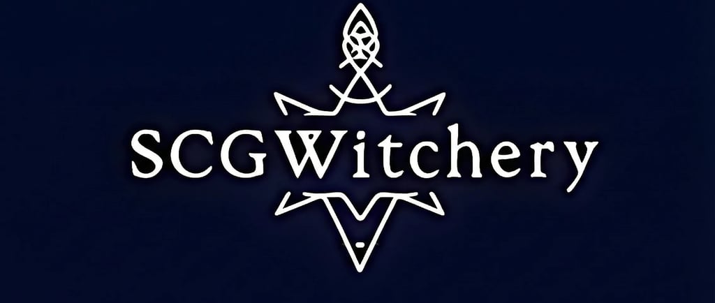 a logo for SCG Witchery