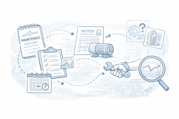Maintenance notes calendar tools and checklists connected together
