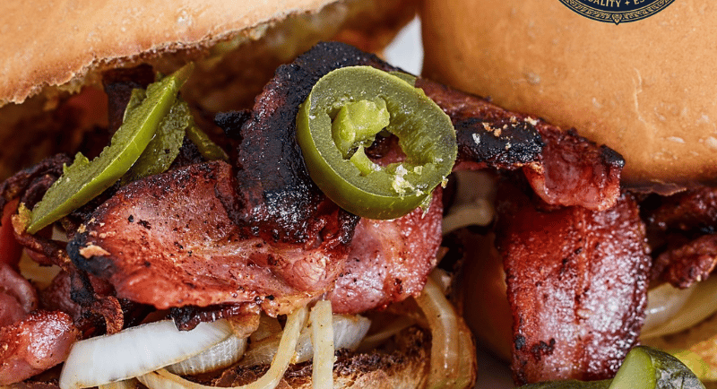 premium bacon on blt with pickle