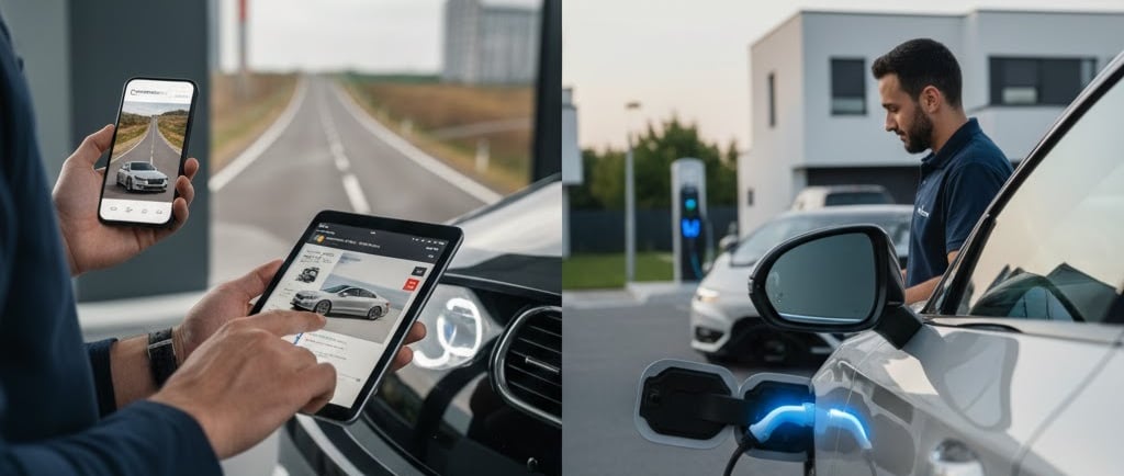 Convoyage professionnel de voiture d'occasion haut de gamme lors d'un achat à distance