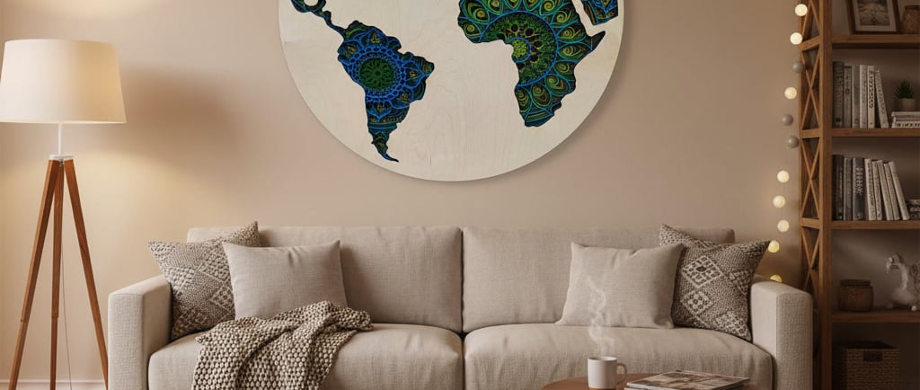 Unikatowe drewniana mandala 3D