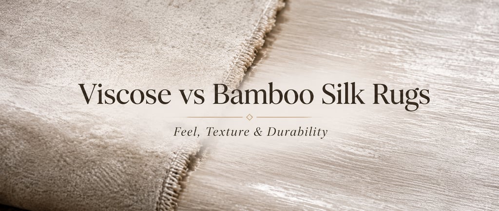 Viscose and bamboo silk rug texture showing a smooth and refined surface