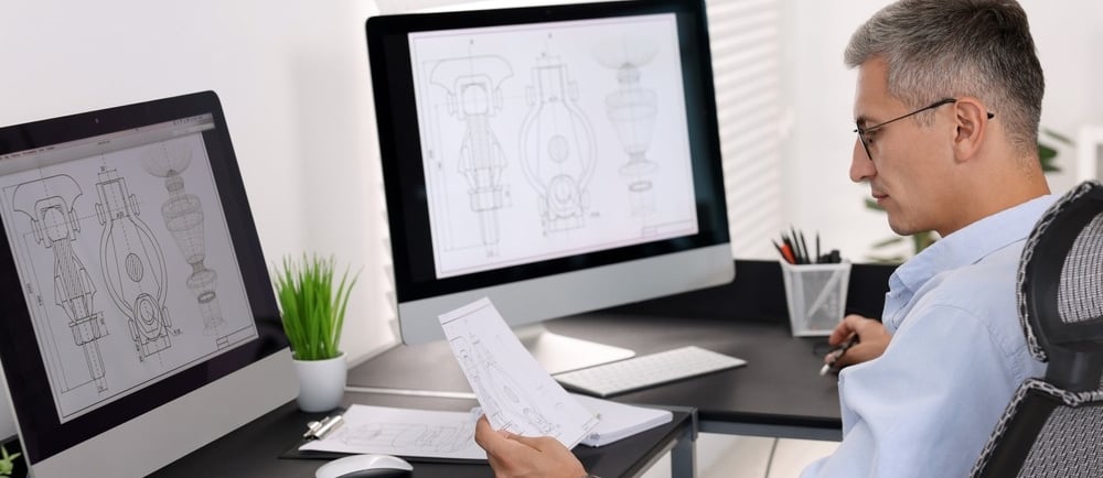 Inventor reviewing patent application documents after filing a patent
