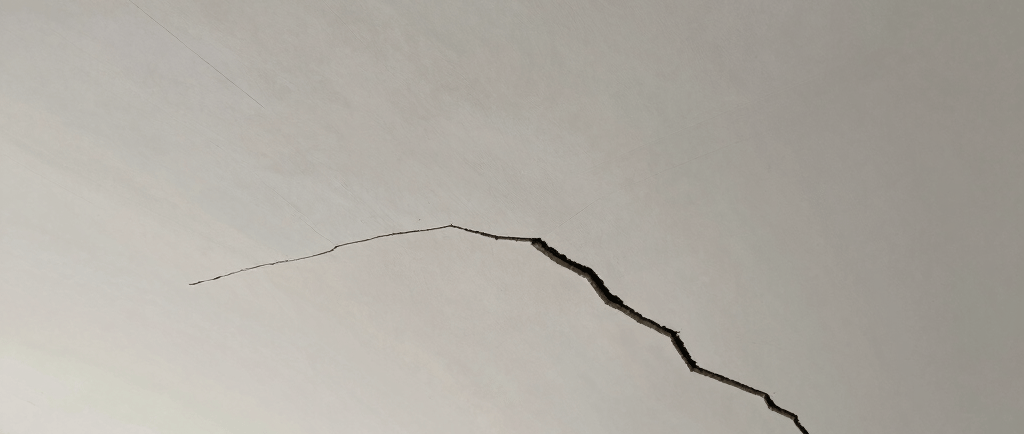drywall ceiling with crack