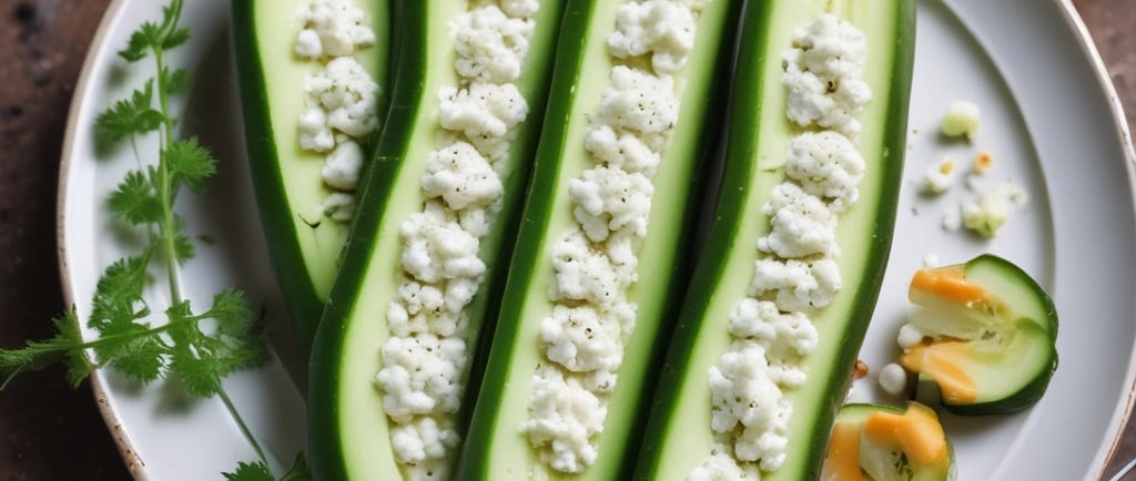 Cucumber & Cottage Cheese Boats