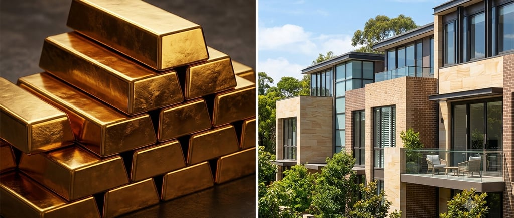 Real estate vs gold investment comparison for long-term growth and wealth building.