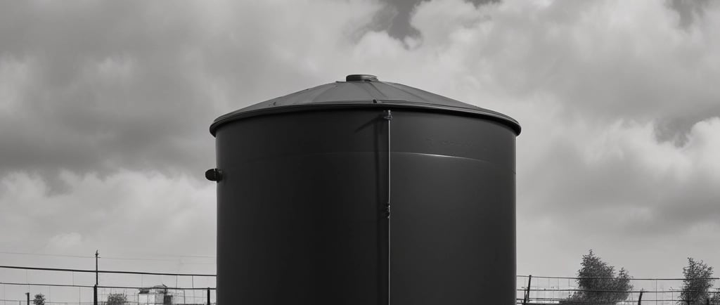 un tinaco de agua en color negro