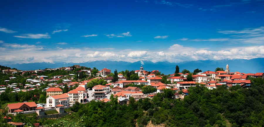 Scenic View of the Town of Signagi in Georgia, Europe