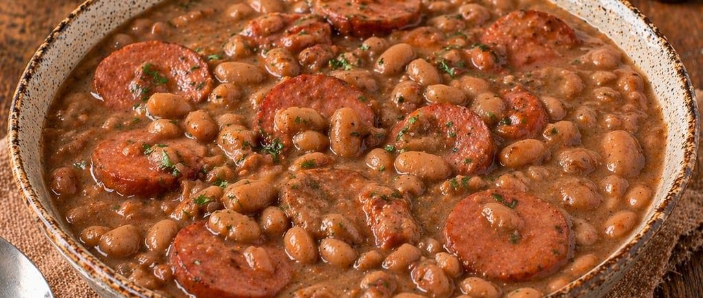 feijão com calabresa simples e barato caseiro