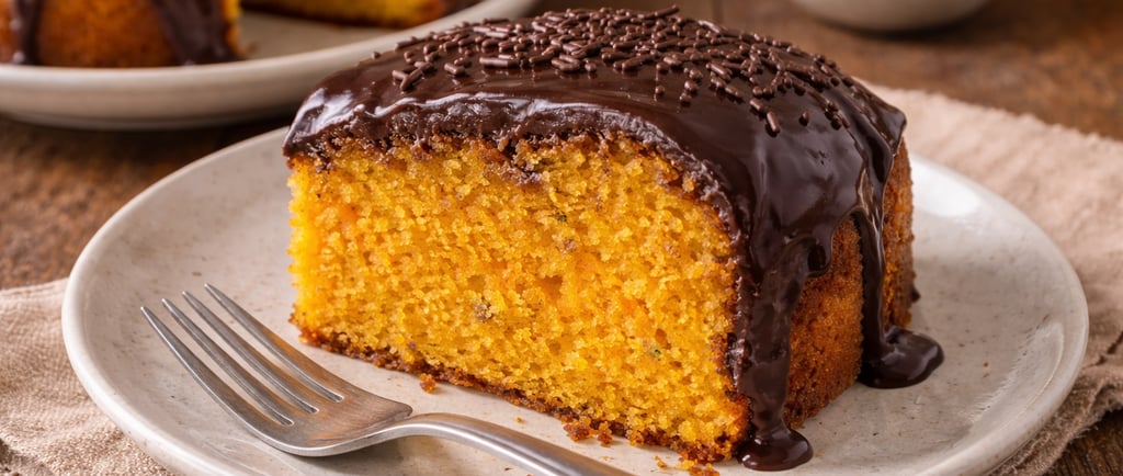 bolo de cenoura com cobertura de chocolate simples e barato caseiro