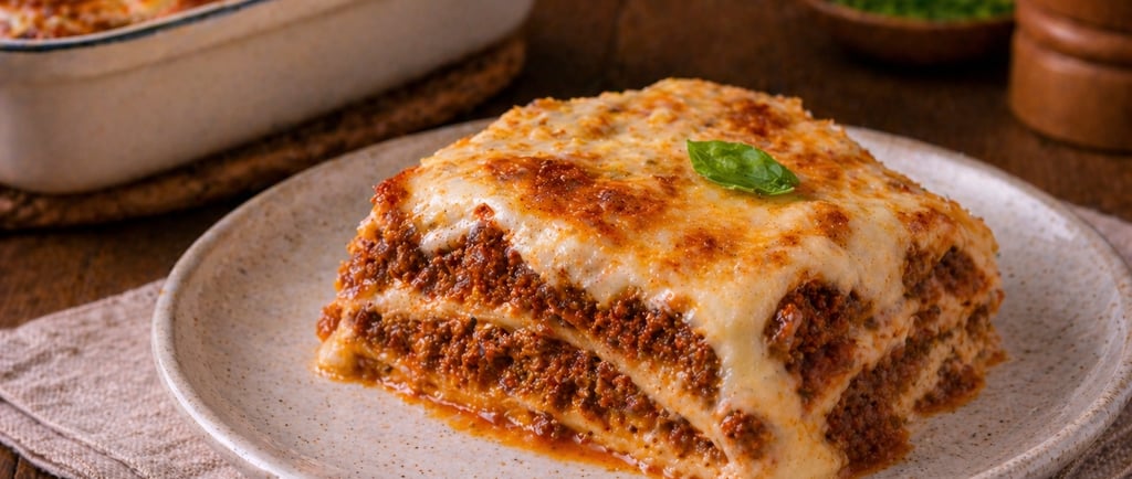 lasanha simples e barata de carne moída caseira com queijo derretido