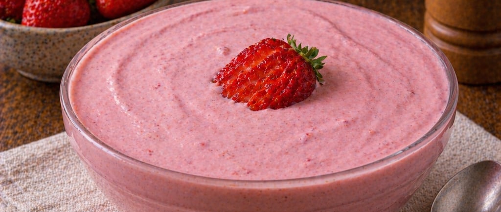 mousse de morango simples e barato cremoso caseiro