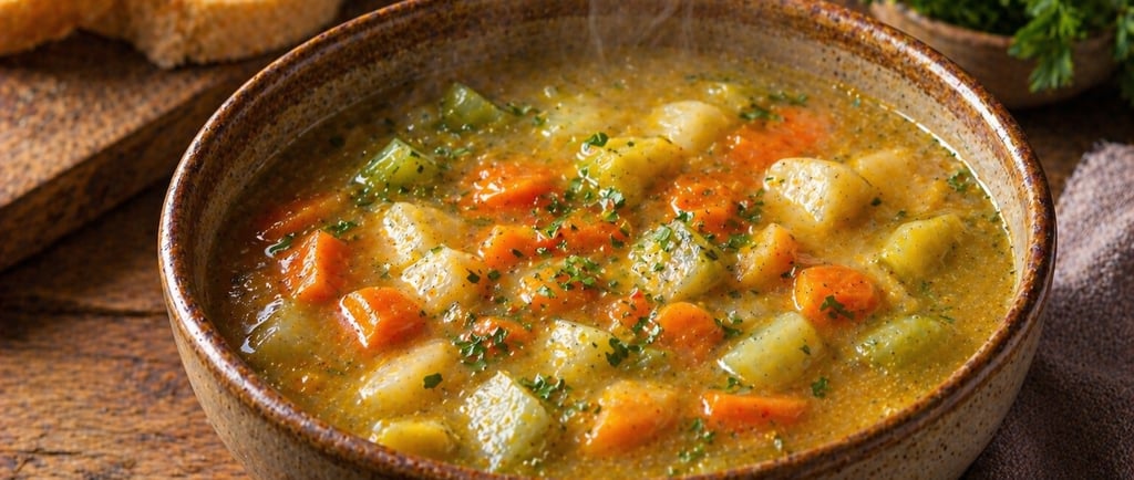 sopa de legumes simples e barata colorida nutritiva caseira quente