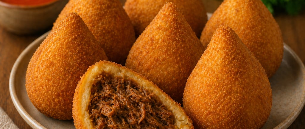 coxinha de costela crocante e recheio suculento