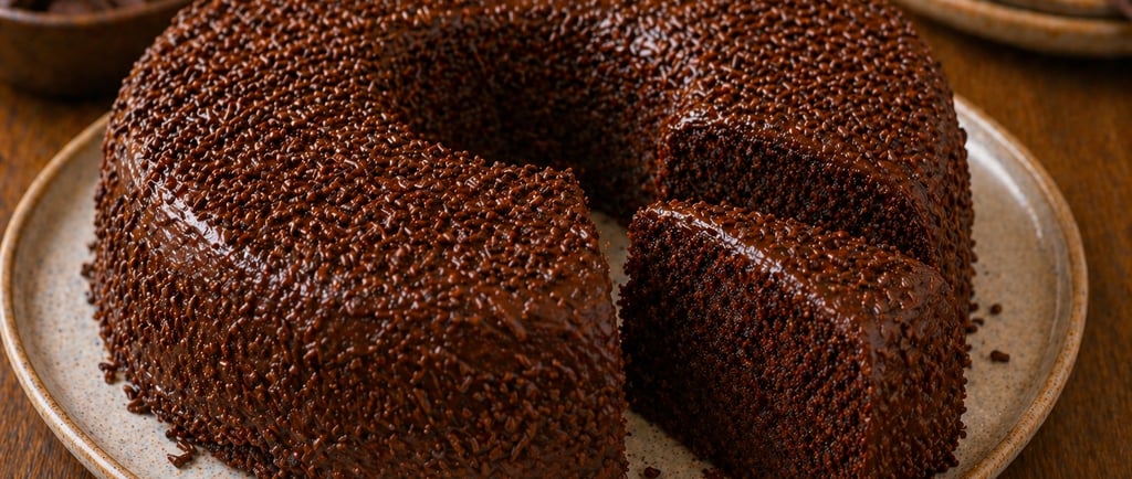 bolo de chocolate fofinho e molhadinho com aparência caseira