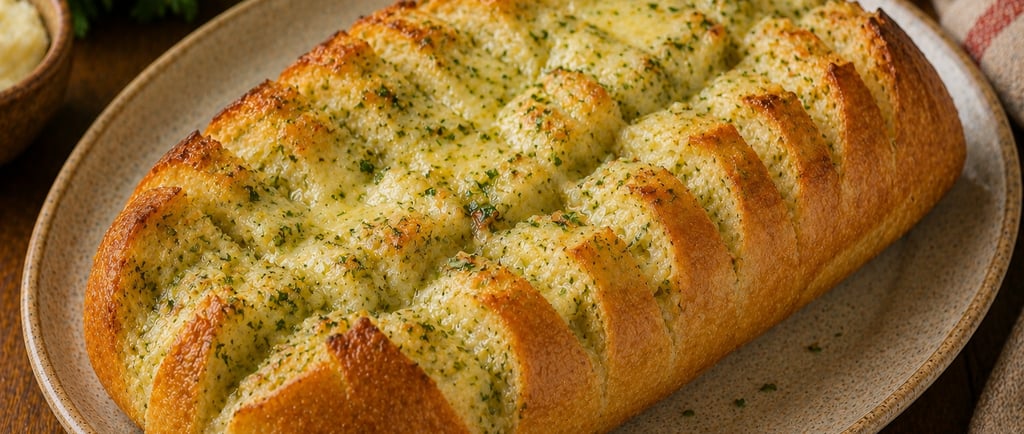 pão de alho caseiro cremoso e dourado